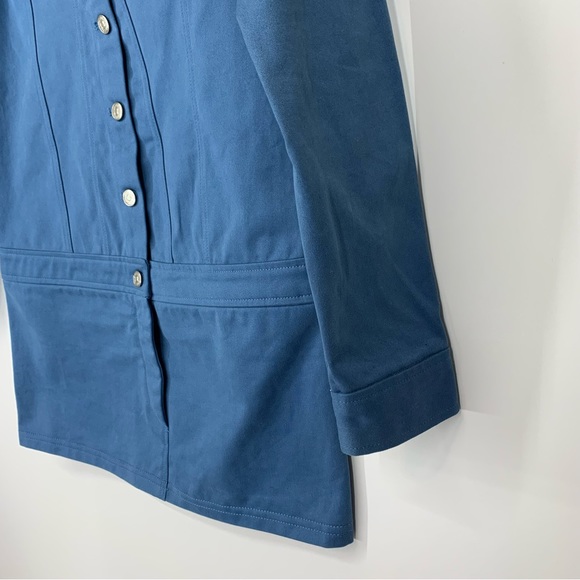 Zara Blue Button Down Long Sleeve Utility Mini Dress Fitted New Nwt Size XS - Picture 8 of 16